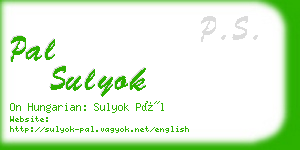 pal sulyok business card